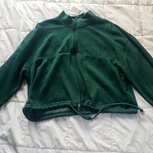 green quarter zip high neck
